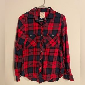 Red/Blue/Black Womens Flannel Small